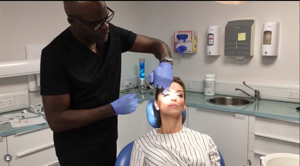 Facial aesthetics treatment being performed in the Harrison Dental clinic